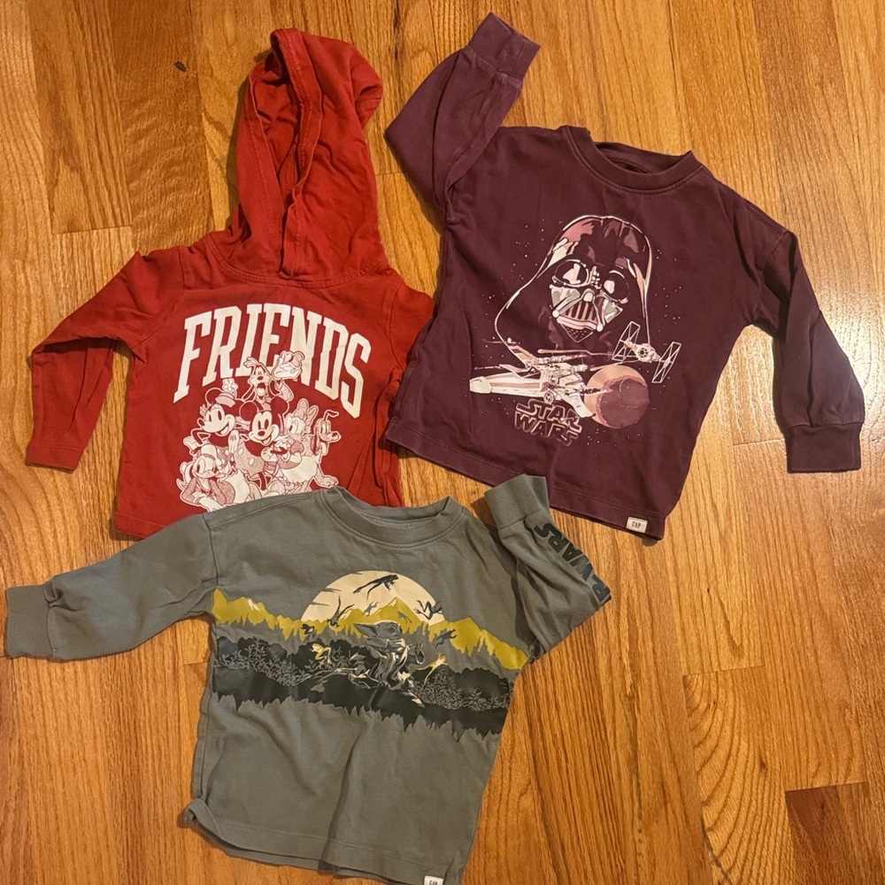 Disney GAP Star Wars and Mickey 18-24 Month Longsleeve Bundle Lot